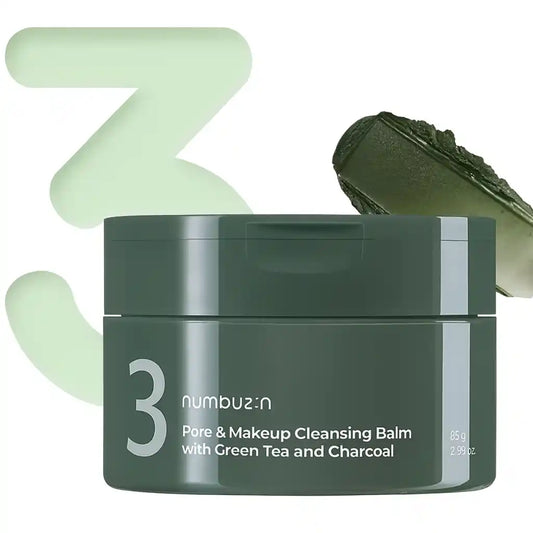 No.3 Pore & Makeup Cleansing Balm Green Tea + Charcoal - numbuz:n - Verco K Beauty